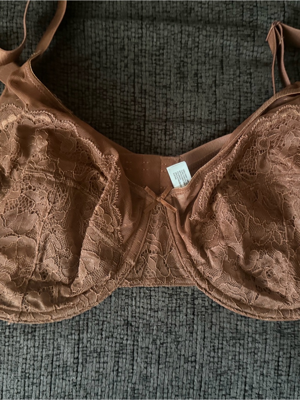 Hsia Lace Support Underwire Bra in Warm Brown size 38DD